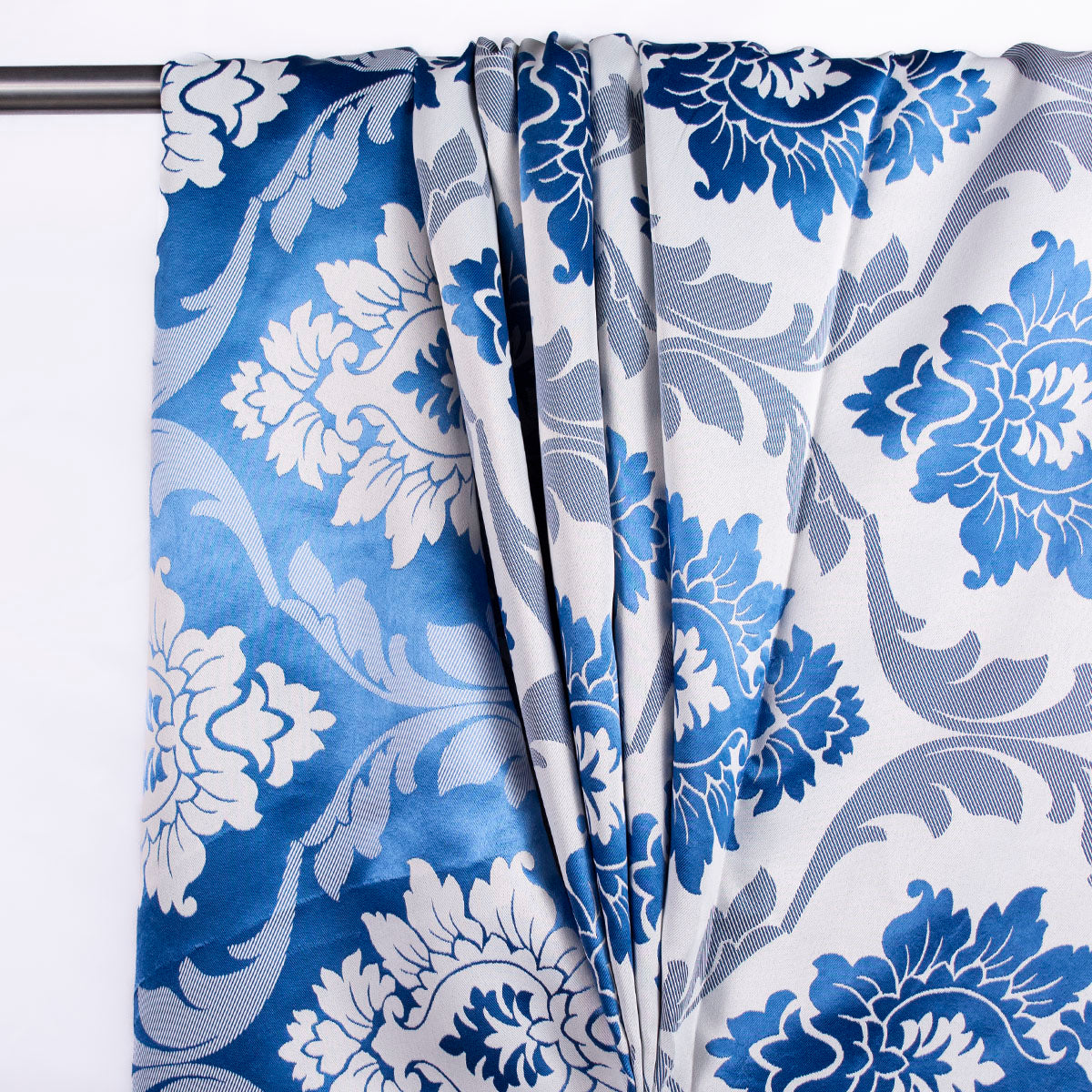 ANTISOLAR JACQUARD AZUL TURCO DAMASCO FLORAL