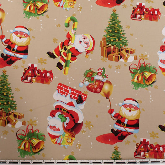 MANTELERIA NAVIDAD BEIGE LANA