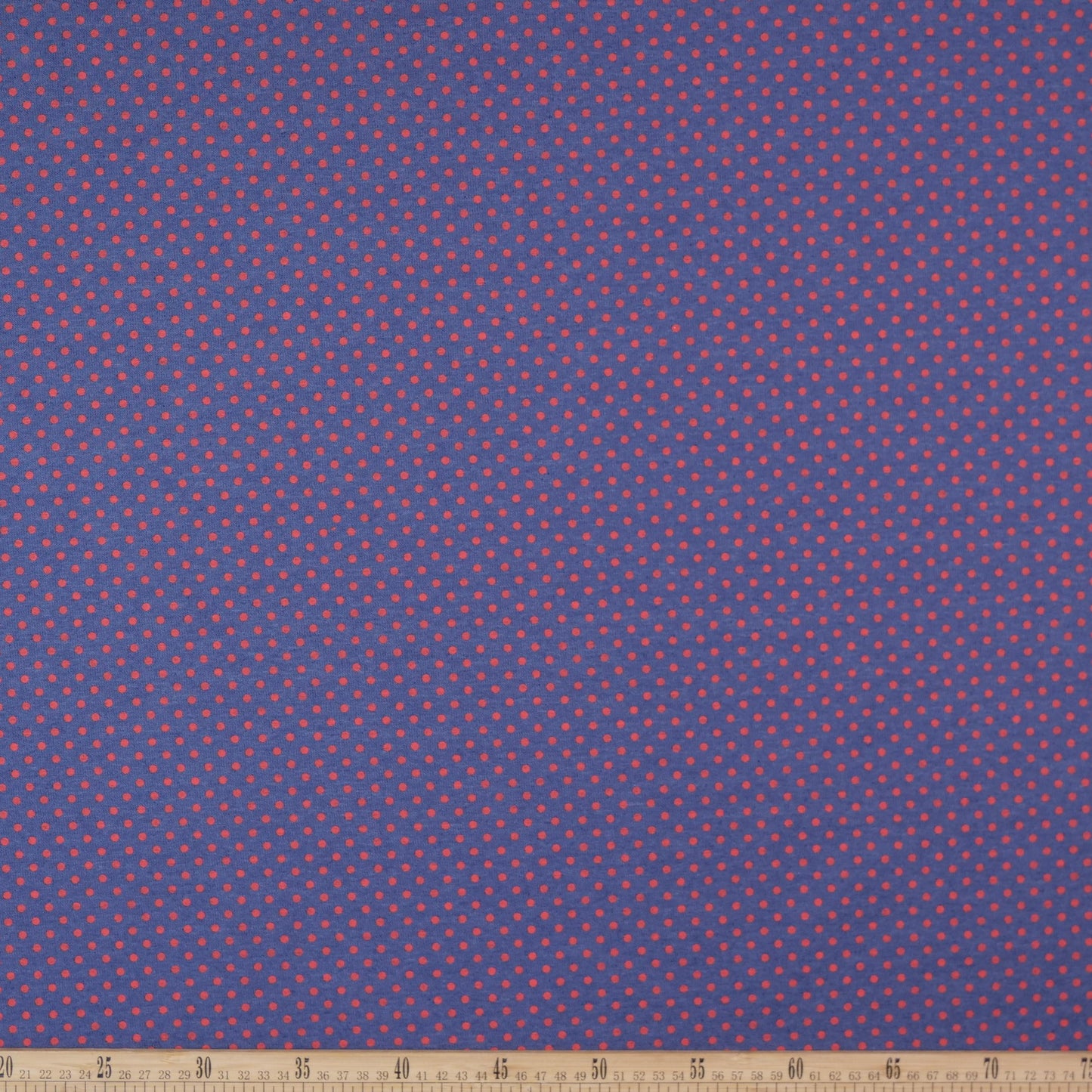 DENIM ESTAMPADO AZUL INSIGNIA CON MOTAS ROJAS