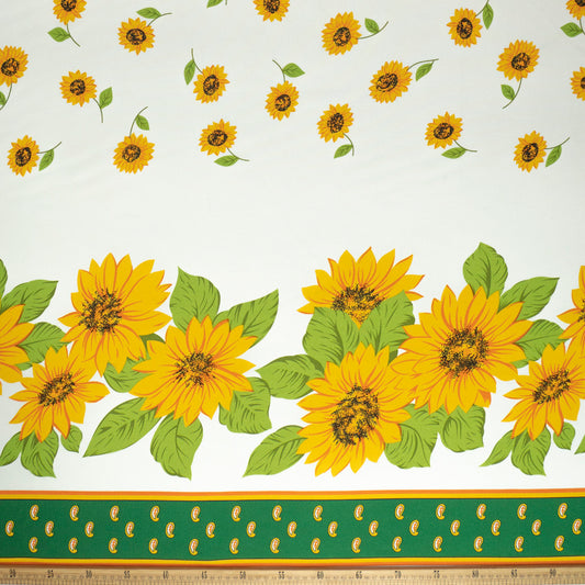 MANTELERIA ESTAMPADO VERDE FRIJOL CON GIRASOLES