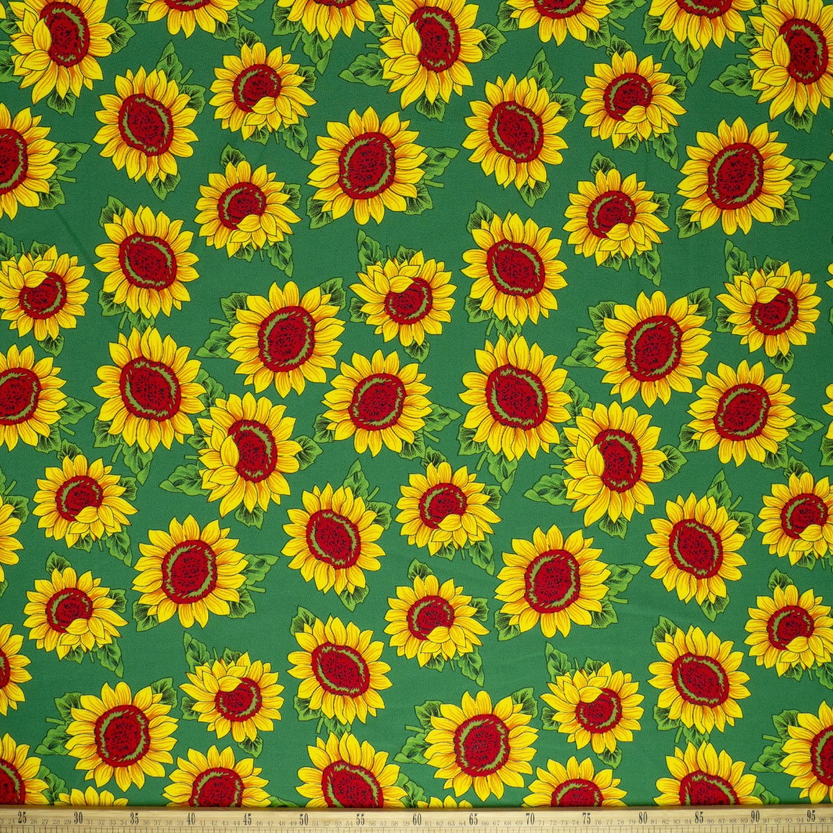 MANTELERIA ESTAMPADO VERDE FRIJOL CON GIRASOLES