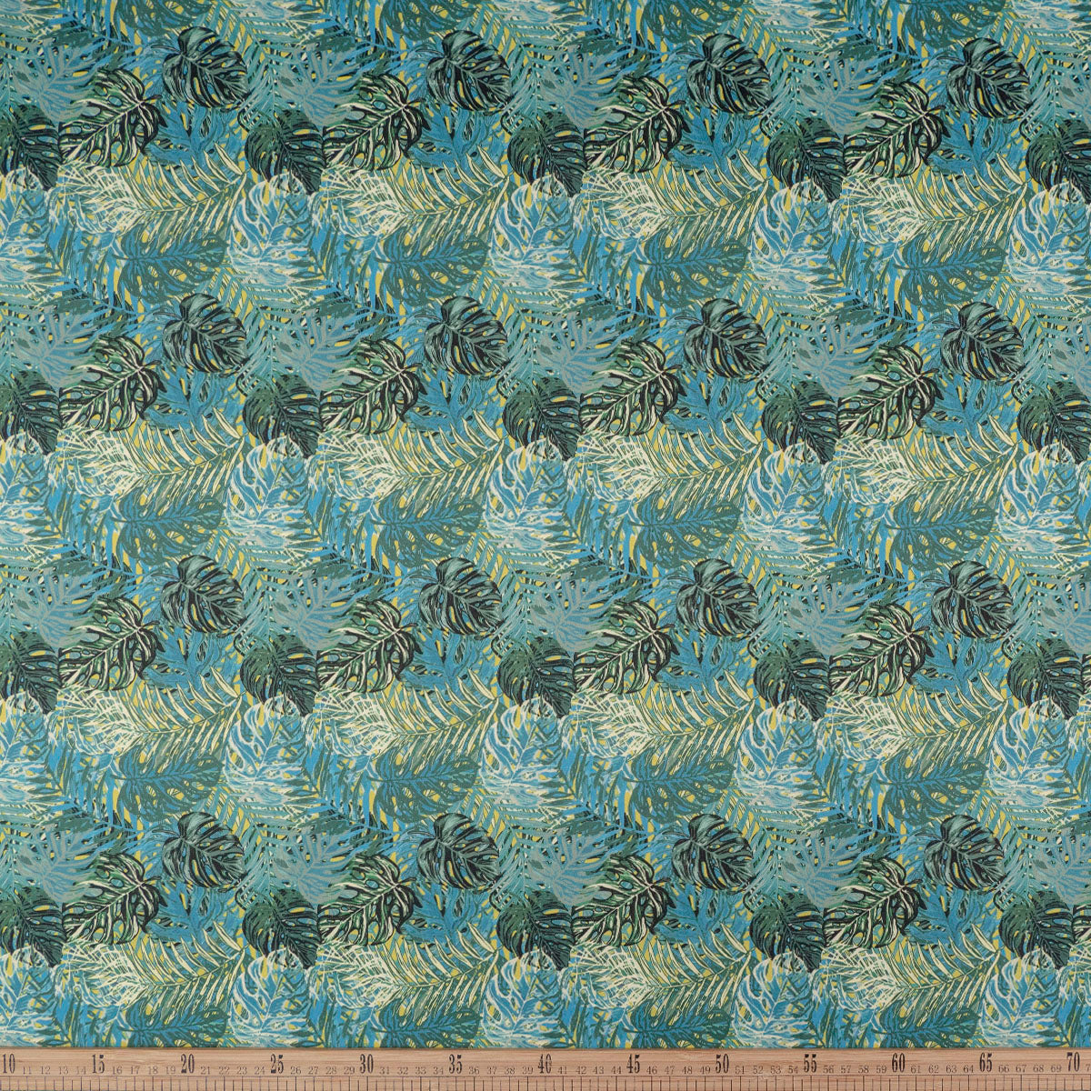 MICROFIBRA ESTAMPADA VERDE CERAMICA HOJAS