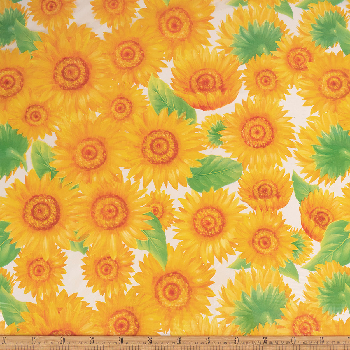PVC ESTAMPADO AMARILLO ORO CON GIRASOLES