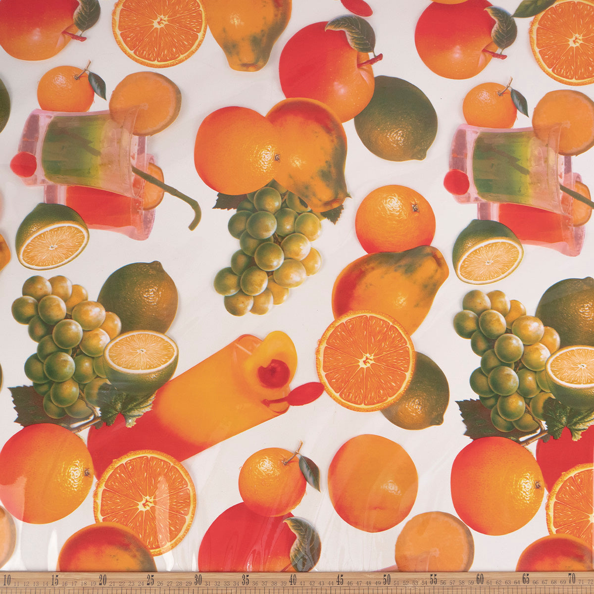 PVC ESTAMPADO NARANJA EXUBERANTE CON FRUTAS