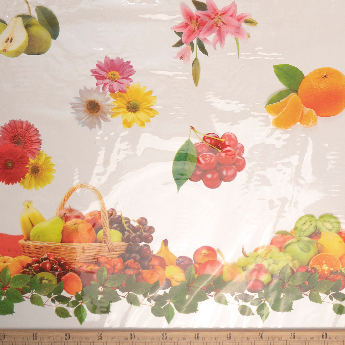 PVC ESTAMPADO NARANJA EXUBERANTE CON GUARDAS