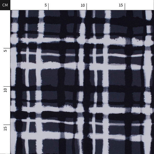 TWILL STRETCH ESTAMPADO GRIS MAGNET A CUADROS