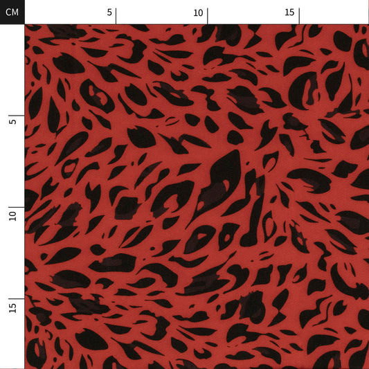 TWILL STRETCH ESTAMPADO ROJO MARTE ANIMAL PRINT