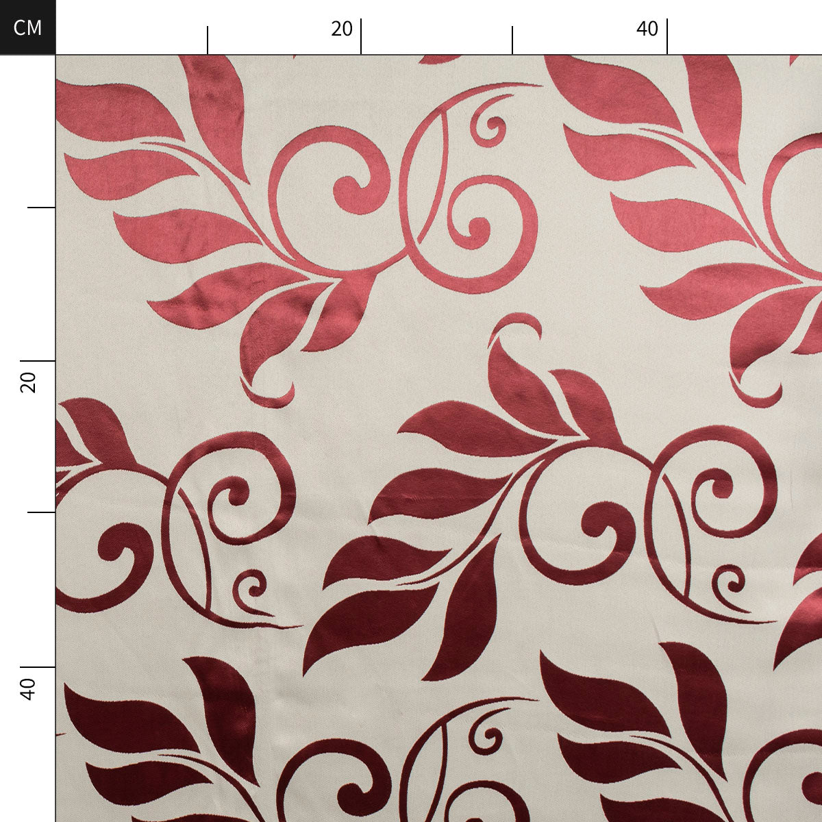 ANTISOLAR JACQUARD ROJO CABERNET CON HOJAS