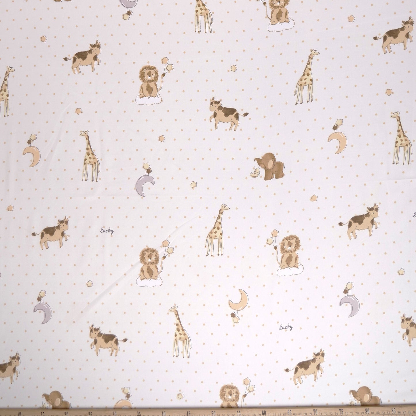 PERCAL INFANTIL BLANCO ANTIGUO CON ANIMALITOS
