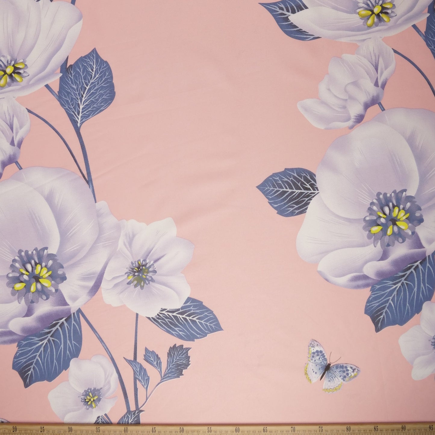 PERCAL ESTAMPADO ROSA DURAZNO FLORES GRANDES