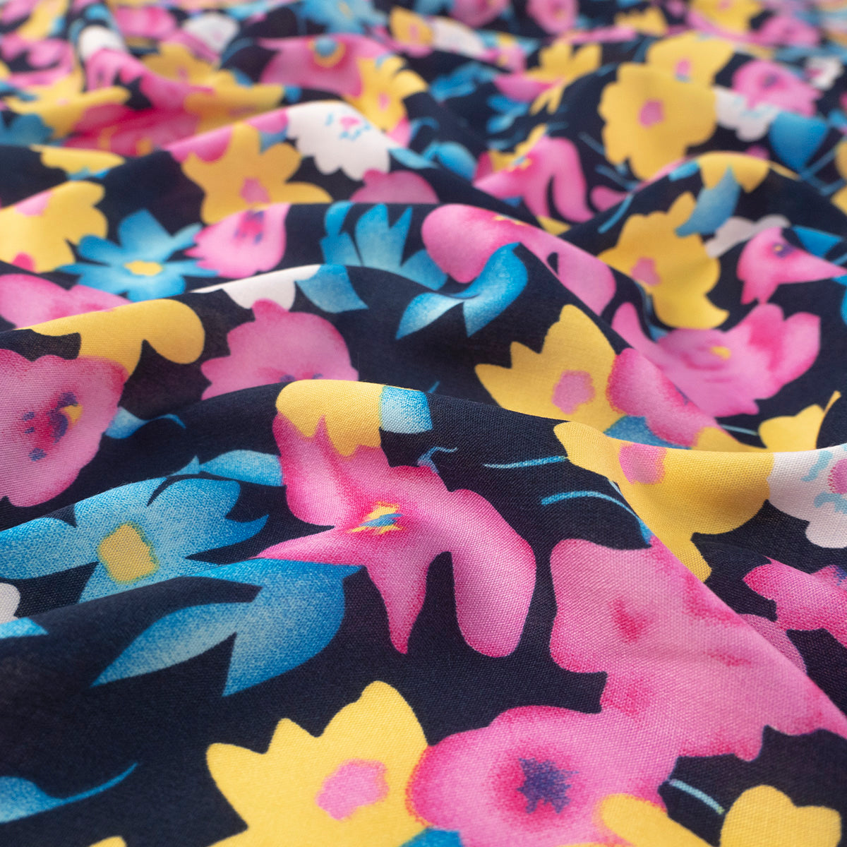 FIBRANA ESTAMPADA AZUL ECLIPSE TOTAL FLOREADO DE COLORES