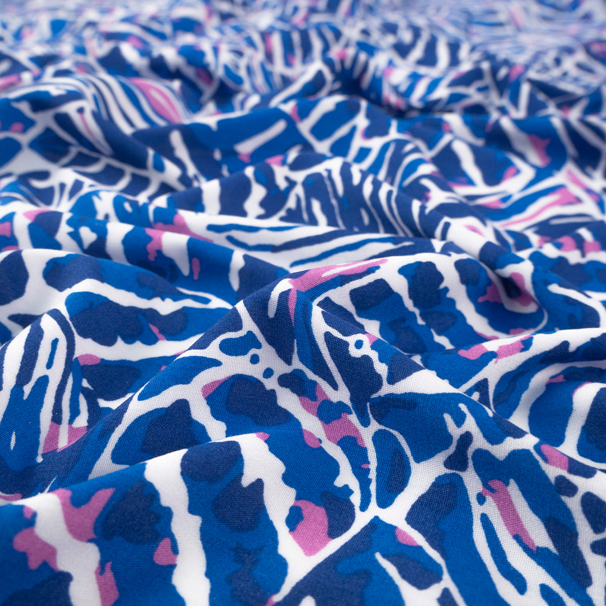 FIBRANA ESTAMPADA AZUL OLIMPIA CON HOJAS