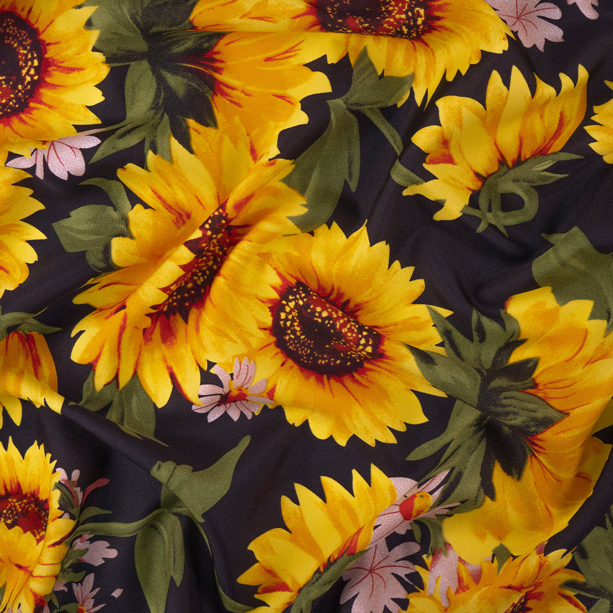 MANTELERIA ESTAMPADA NEGRO METEORITO CON GIRASOLES
