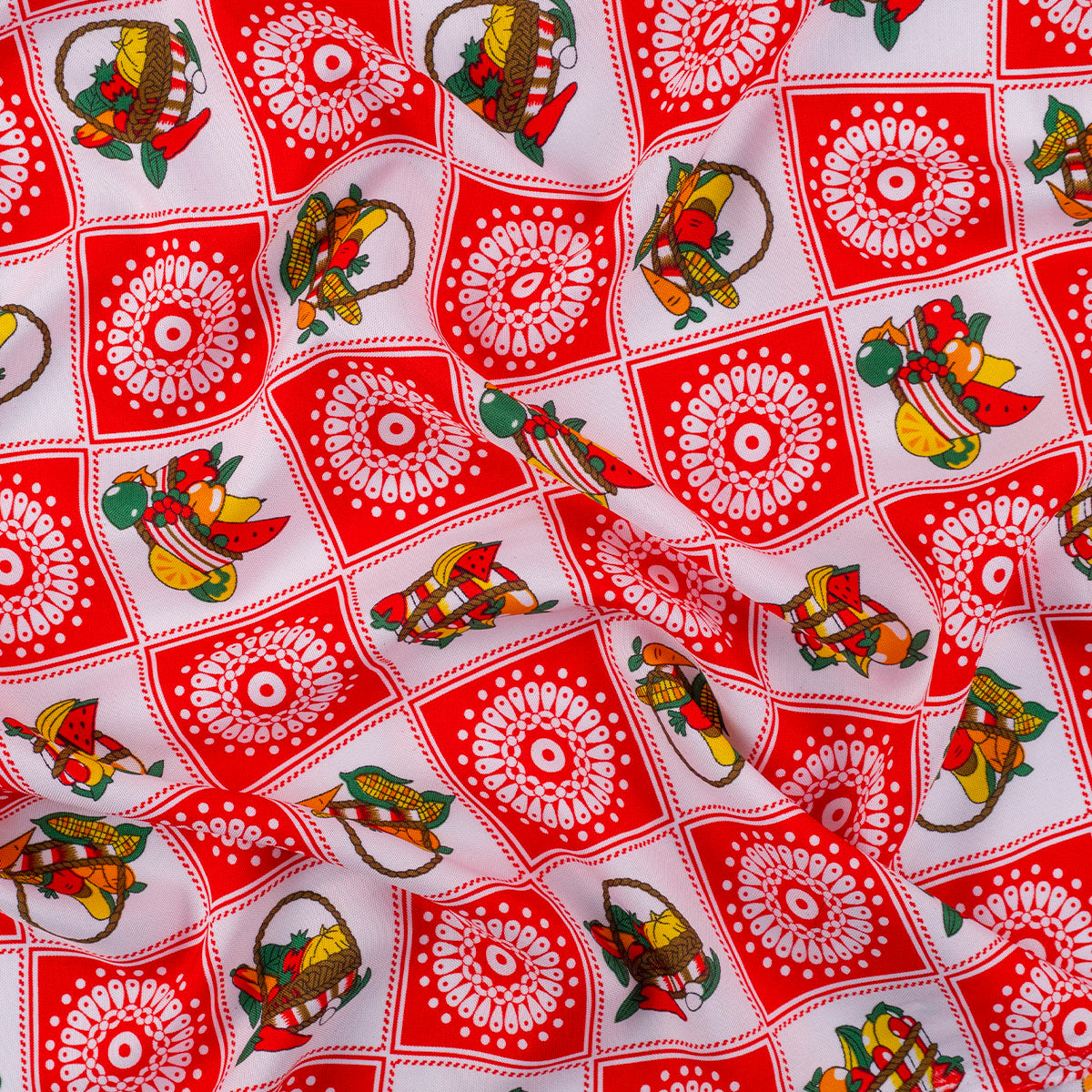 MANTELERIA ESTAMPADO ROJO CARMESI