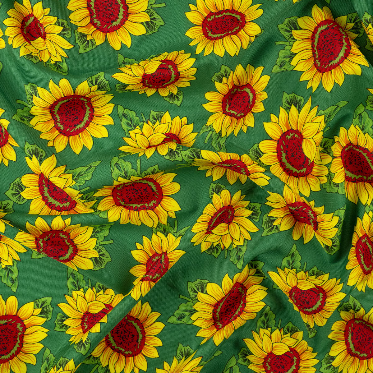 MANTELERIA ESTAMPADO VERDE FRIJOL CON GIRASOLES