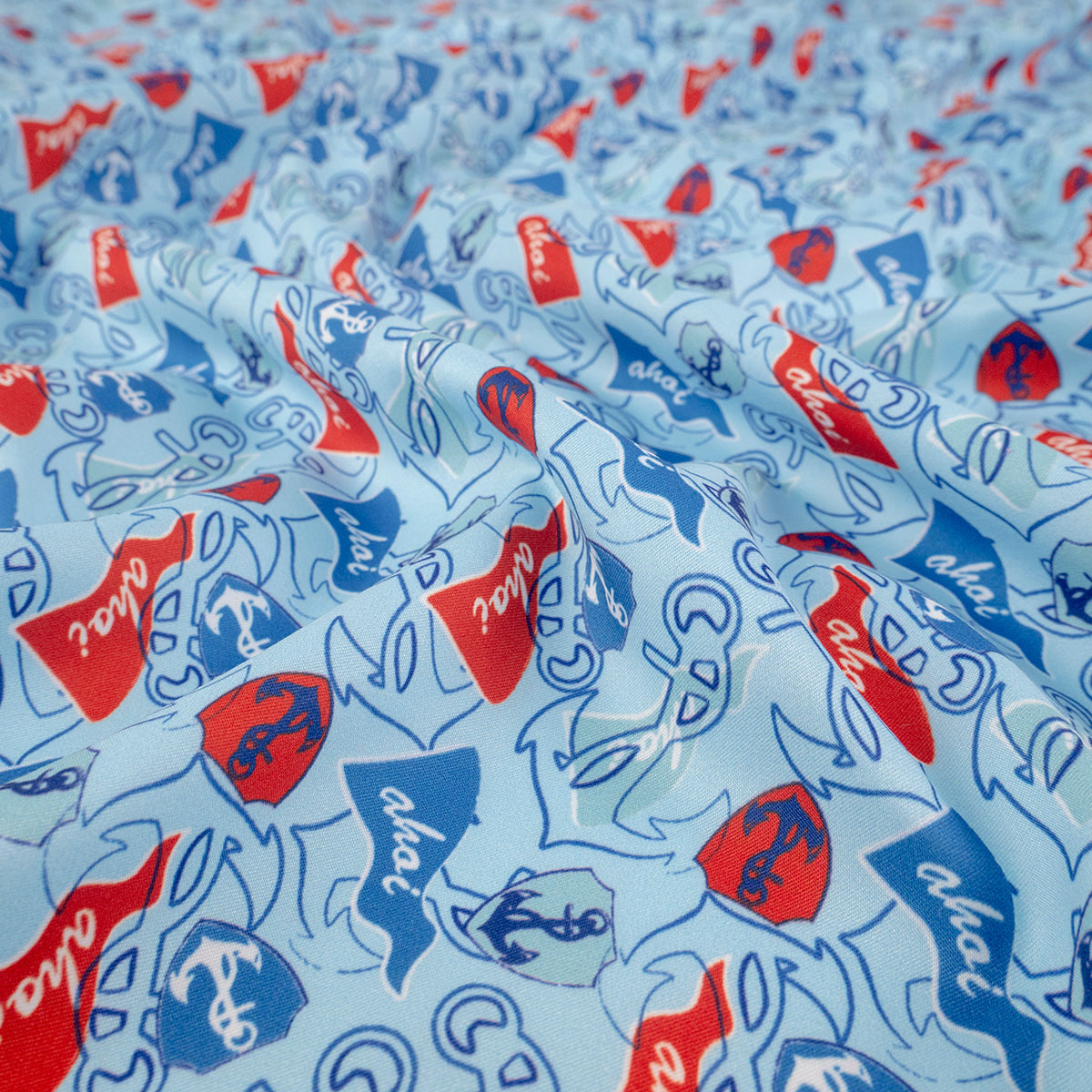 MICROFIBRA ESTAMPADA AZUL VISTA DISEÑO NAUTICO