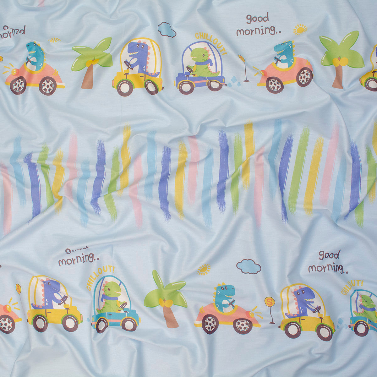 PERCAL 200 HILOS INFANTIL CELESTE CRISTAL