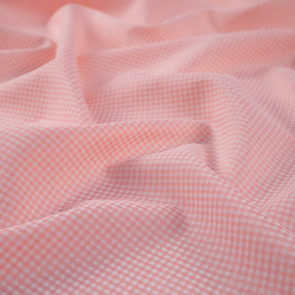 POPLIN CUADRILLE ROSA FLORAL CUADROS CHICOS