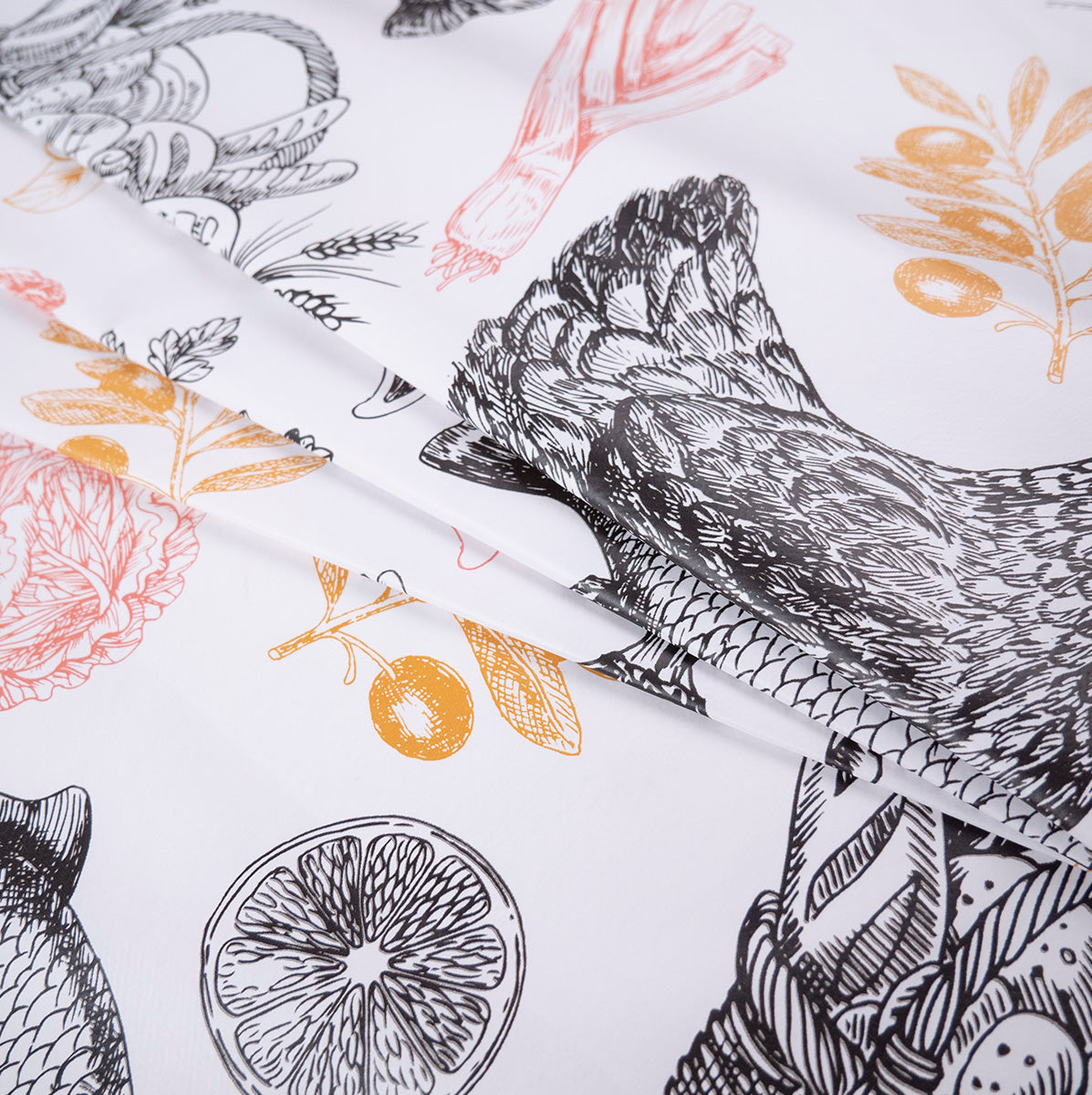 PVC DOBLE ESTAMPADO BLANCO BRILLANTE ANIMALES DE GRANJA