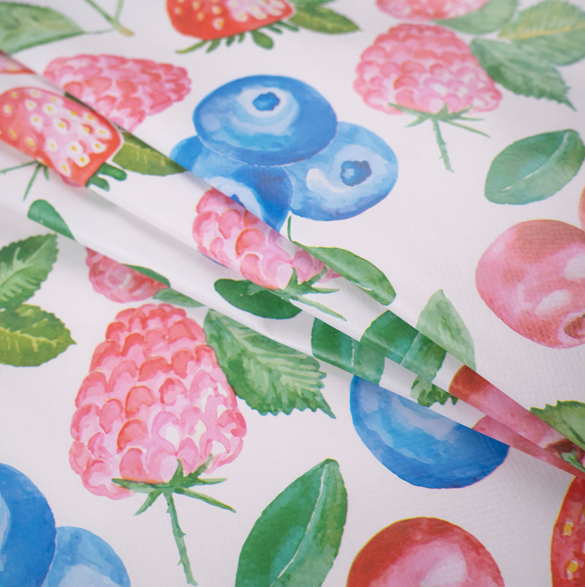 PVC DOBLE ESTAMPADO BLANCO BRILLANTE FRUTAS