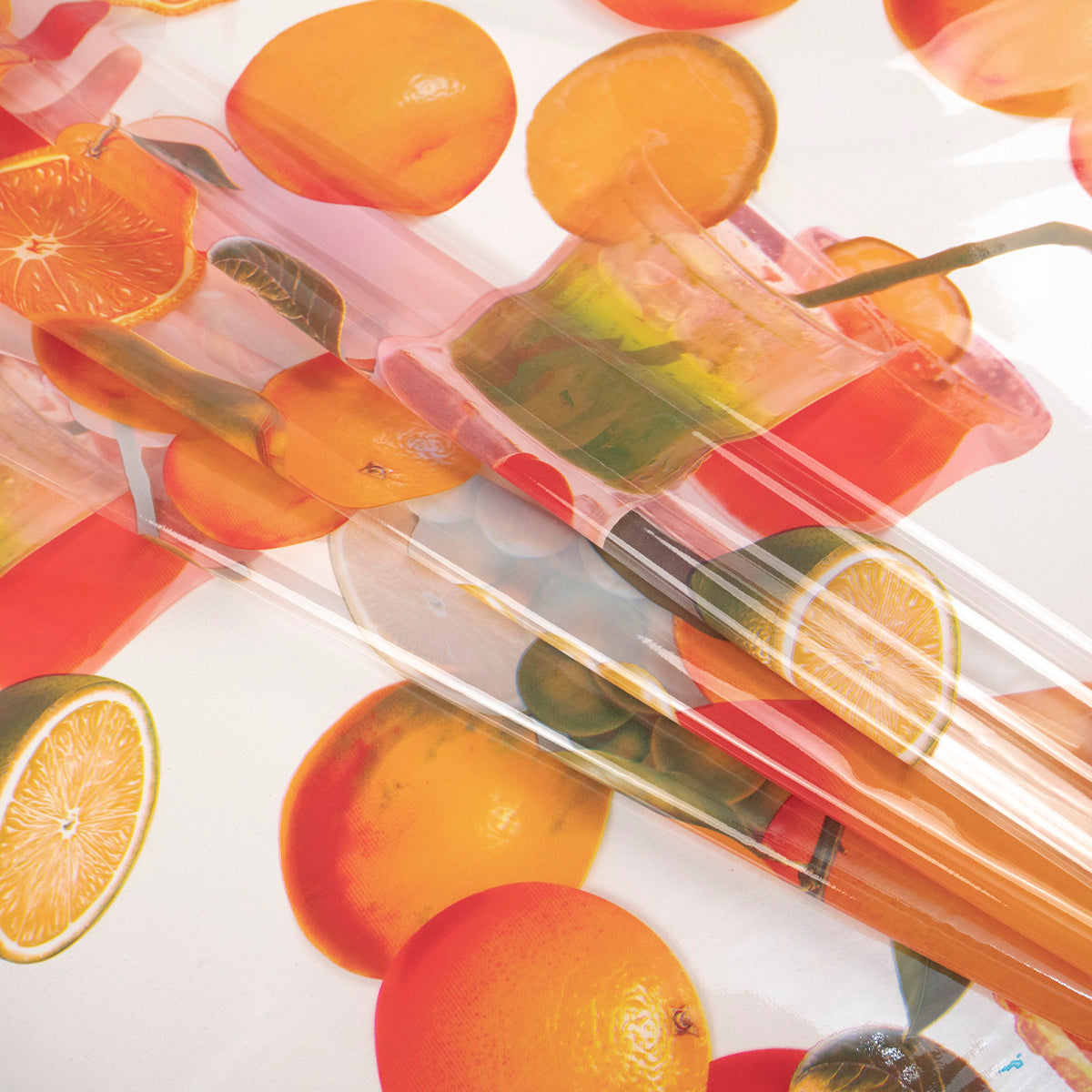 PVC ESTAMPADO NARANJA EXUBERANTE CON FRUTAS