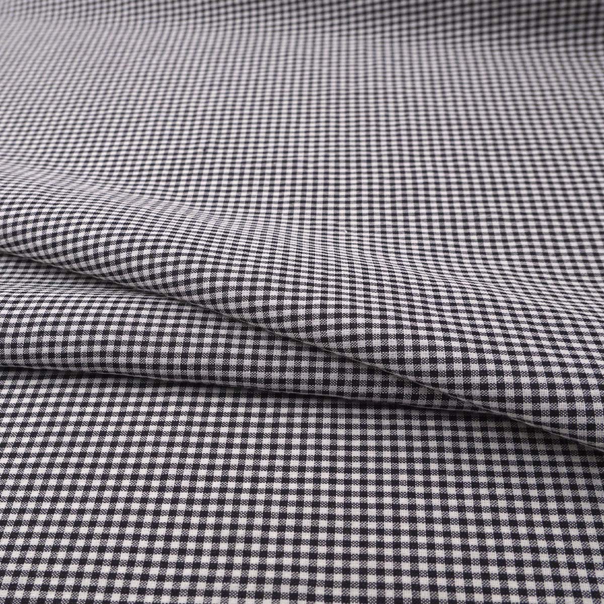 POPLIN CUADRILLE NEGRO METEORITO CUADROS CHICOS