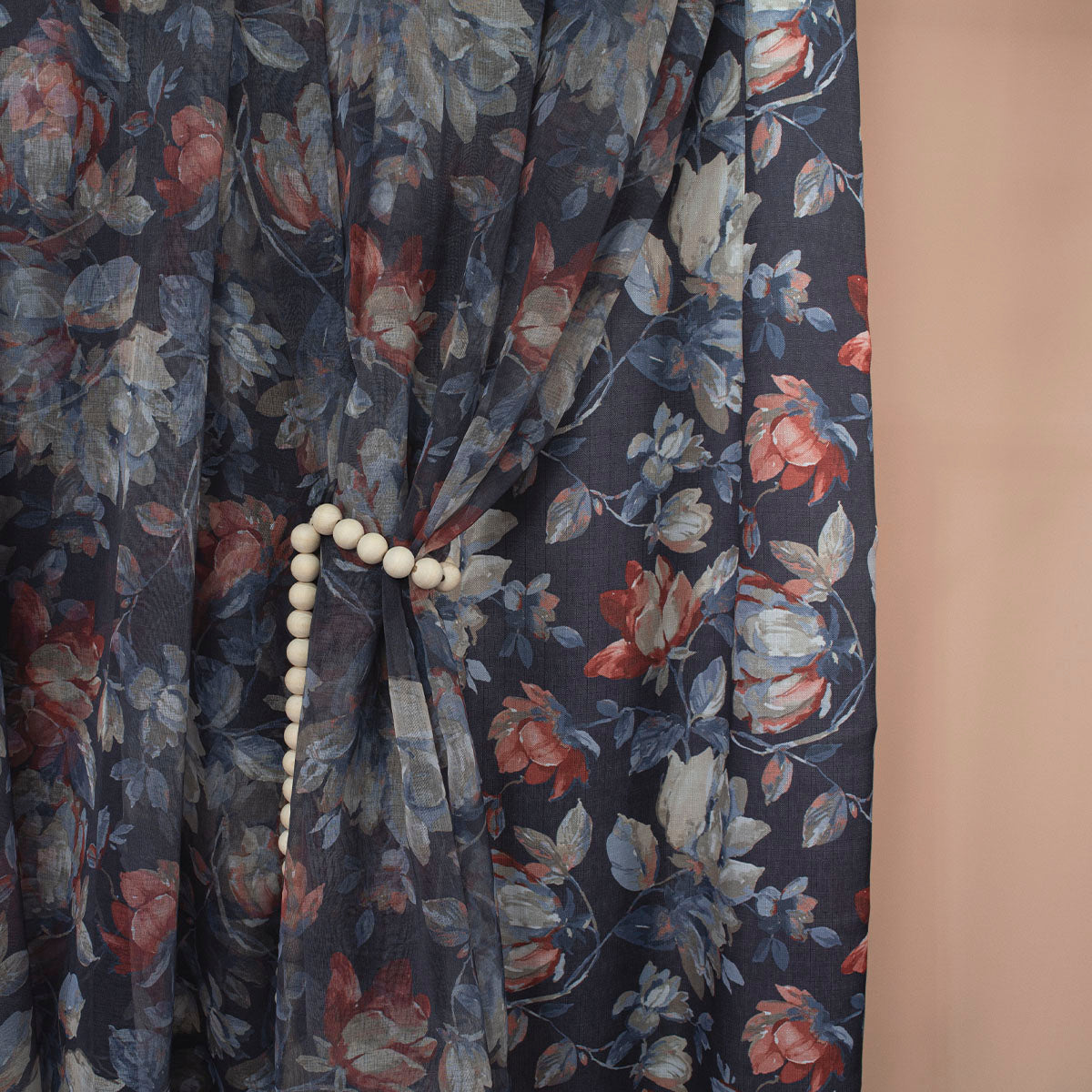 BOAL RUSTICO ESTAMPADO NEGRO TINTA CON FLORES