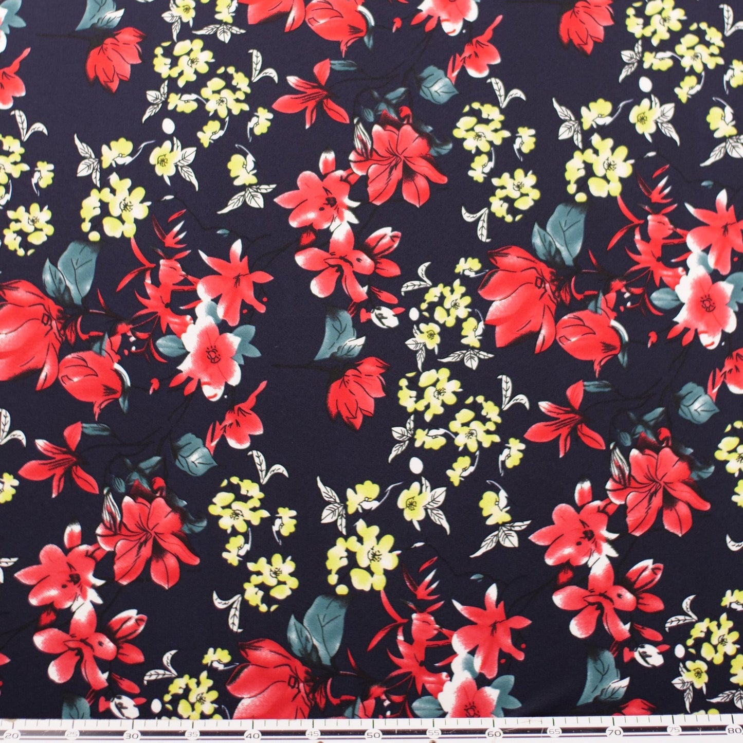 CREPE BOUCLE ESTAMPADO AZUL ECLIPSE TOTAL FLORAL