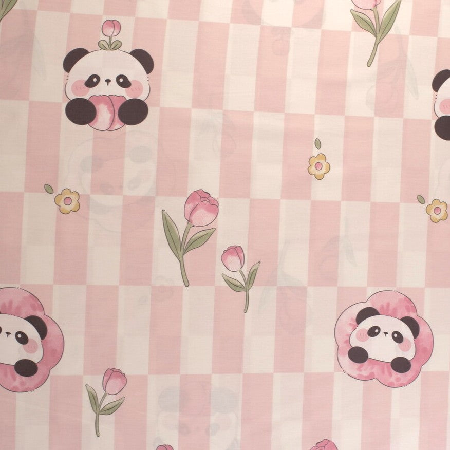 PERCAL 200 HILOS INFANTIL ROSA ORQUIDEA CON OSITOS PANDA
