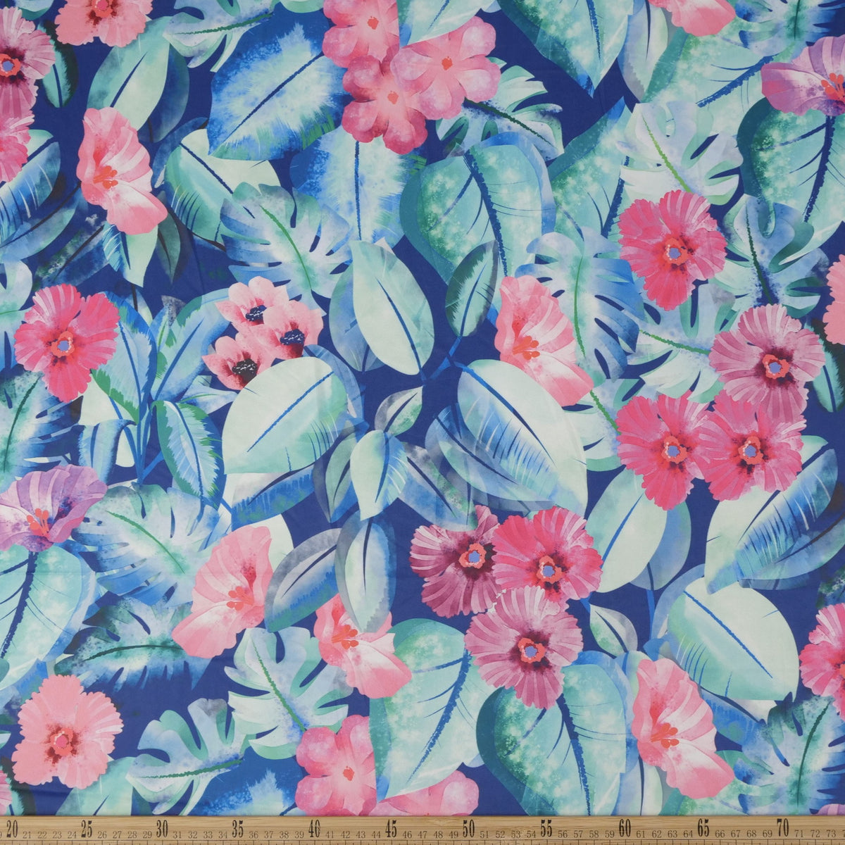 MODAL ESTAMPADO AZUL ECLIPSE TOTAL CON FLORES ROSAS