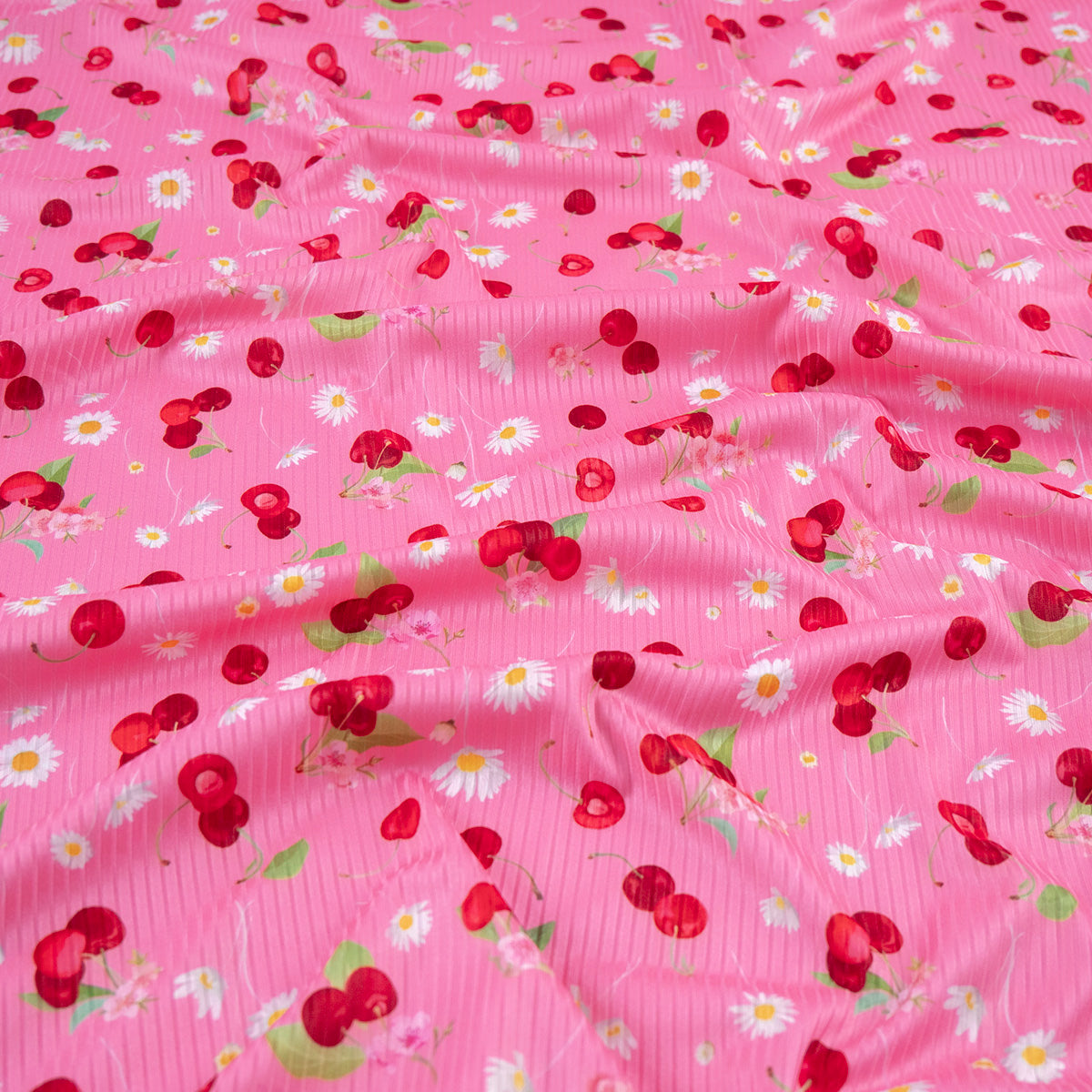 MORLEY ESTAMPADO ROSA CONFETTI MANZANILLAS Y CEREZAS