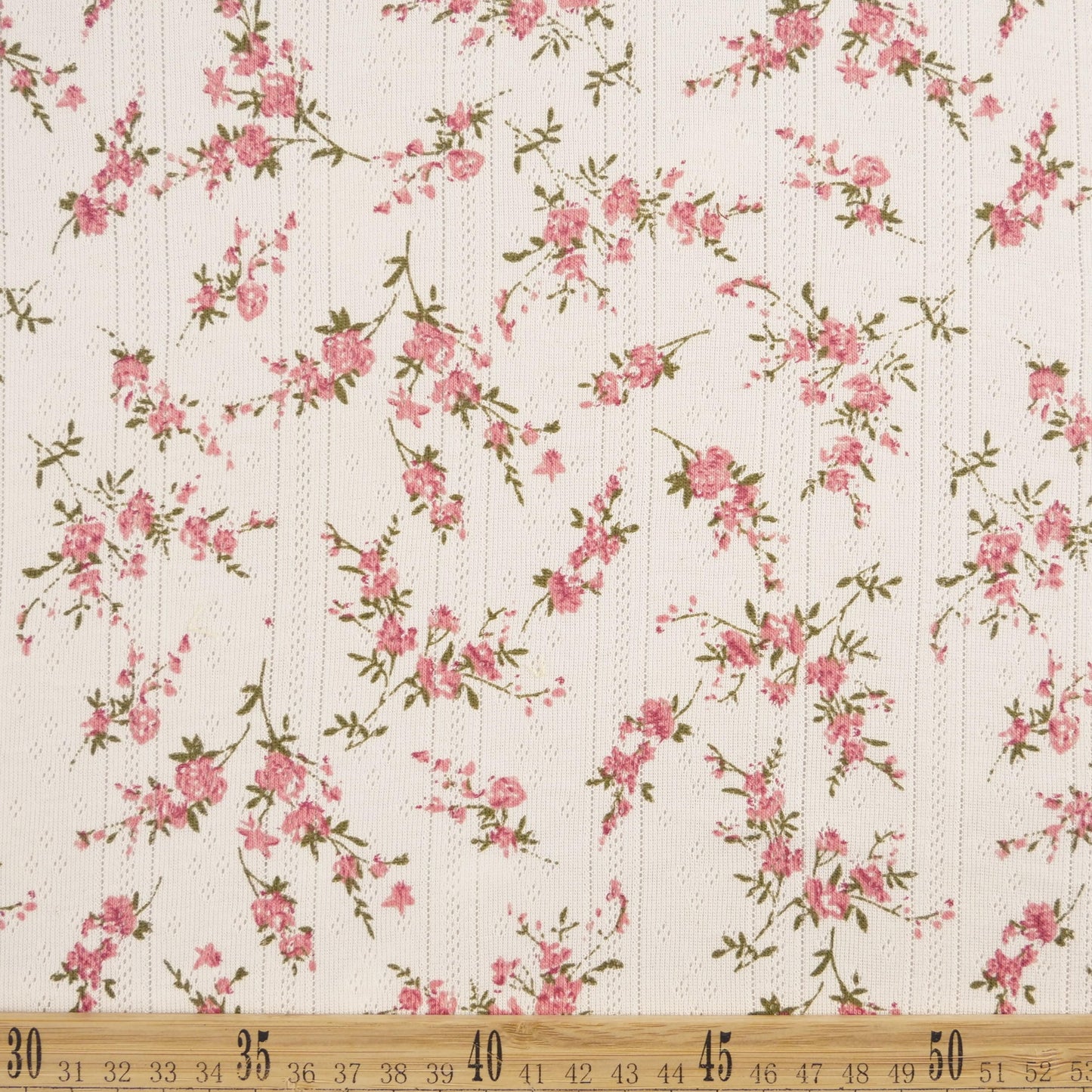 JACQUARD COTTON ESTAMPADO NATURAL PERLA FLORES ROSAS