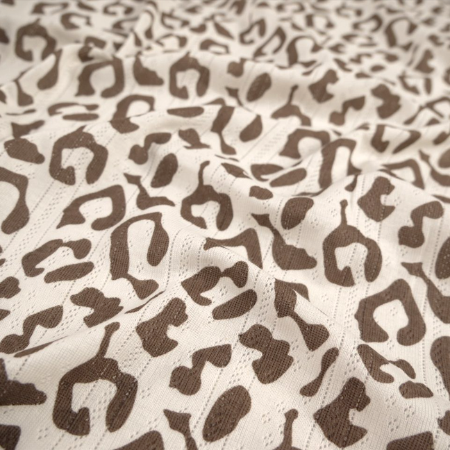 JACQUARD COTTON ESTAMPADO MARRON CHOCOLATE OSCURO