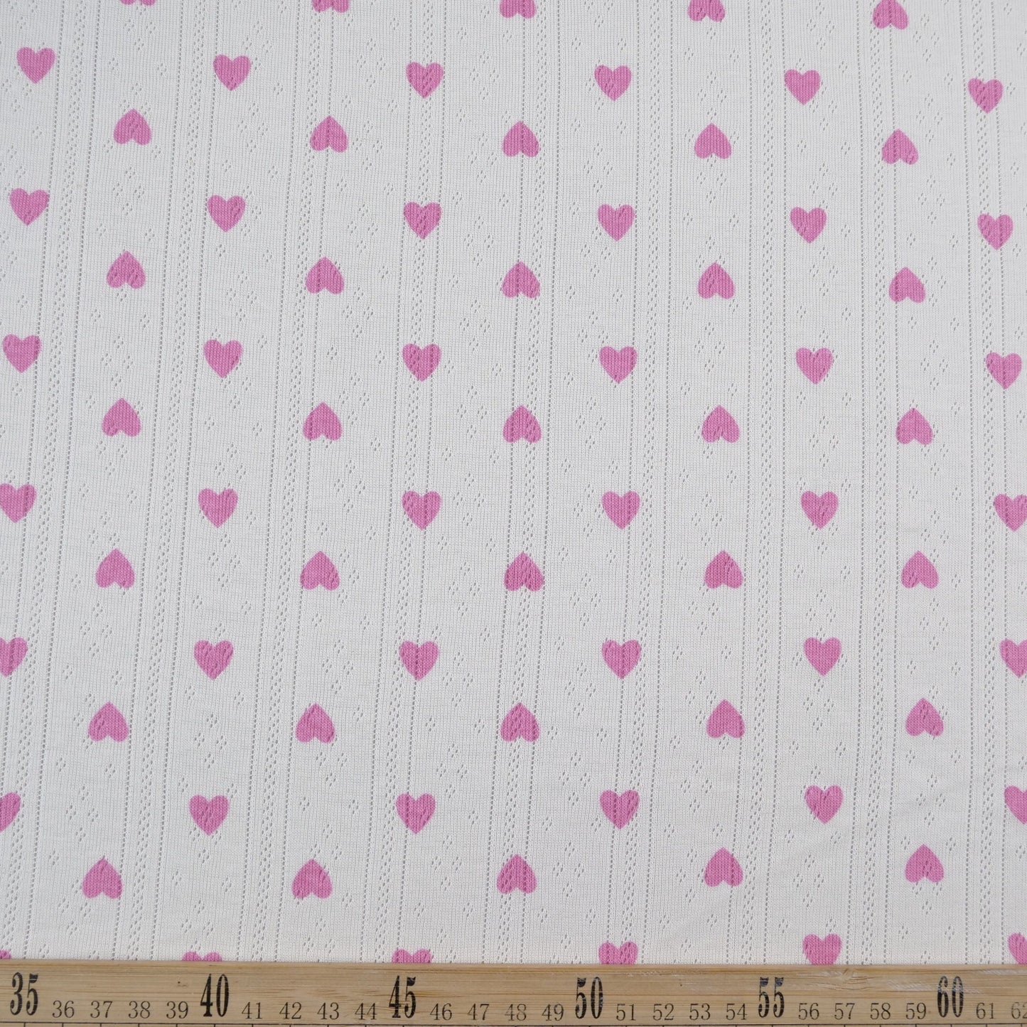 JACQUARD COTTON ESTAMPADO ROSA SHOCKING CORAZONES