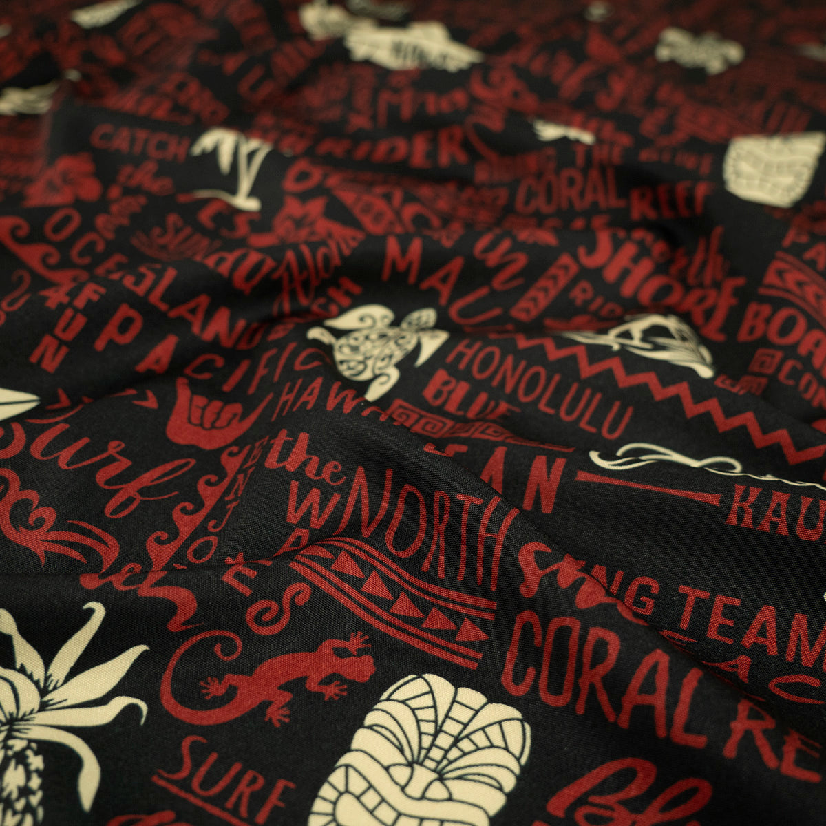 MICROFIBRA SPANDEX ESTAMPADO NEGRO METEORITO HAWAI