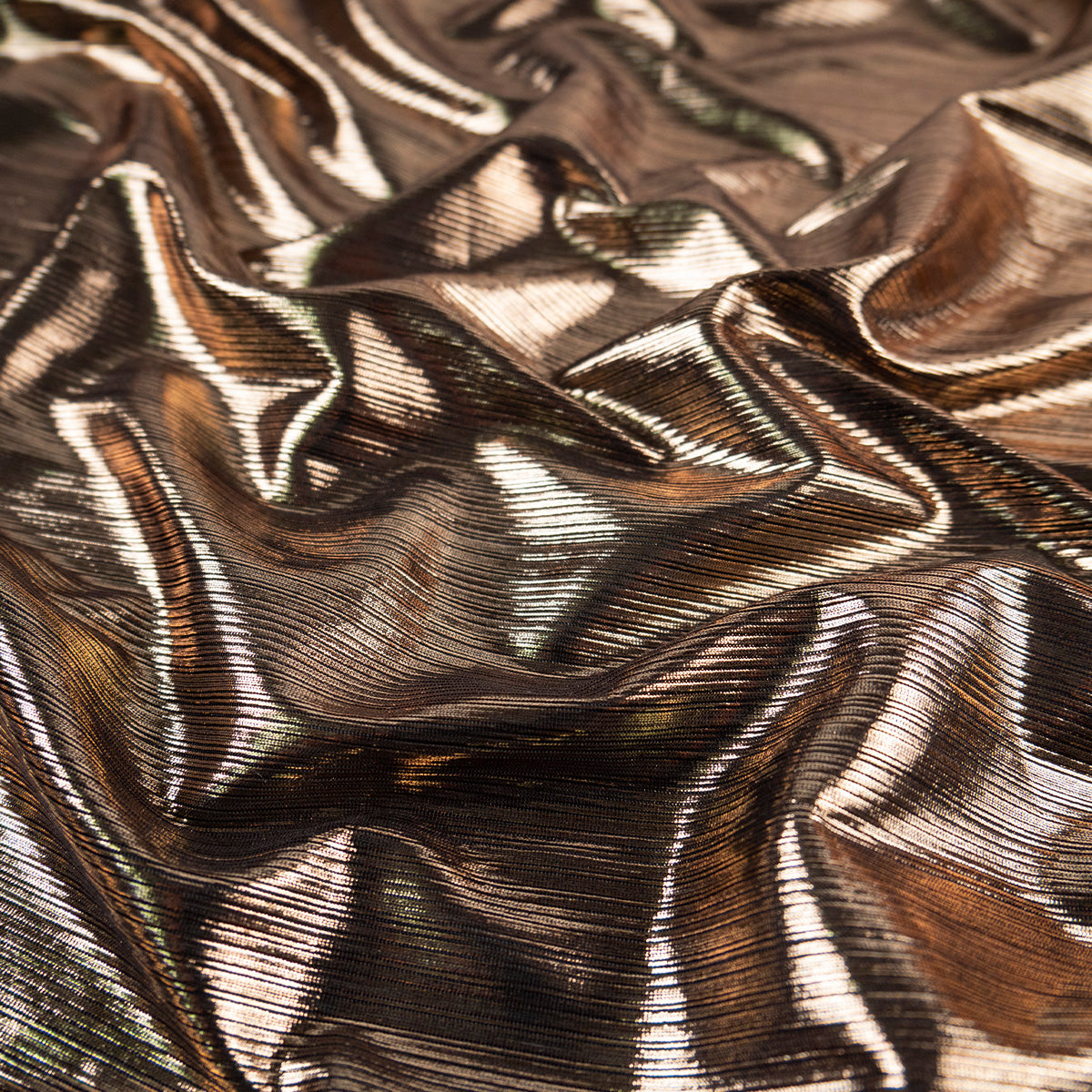 LAME PLISSE MARRON NUTRIA