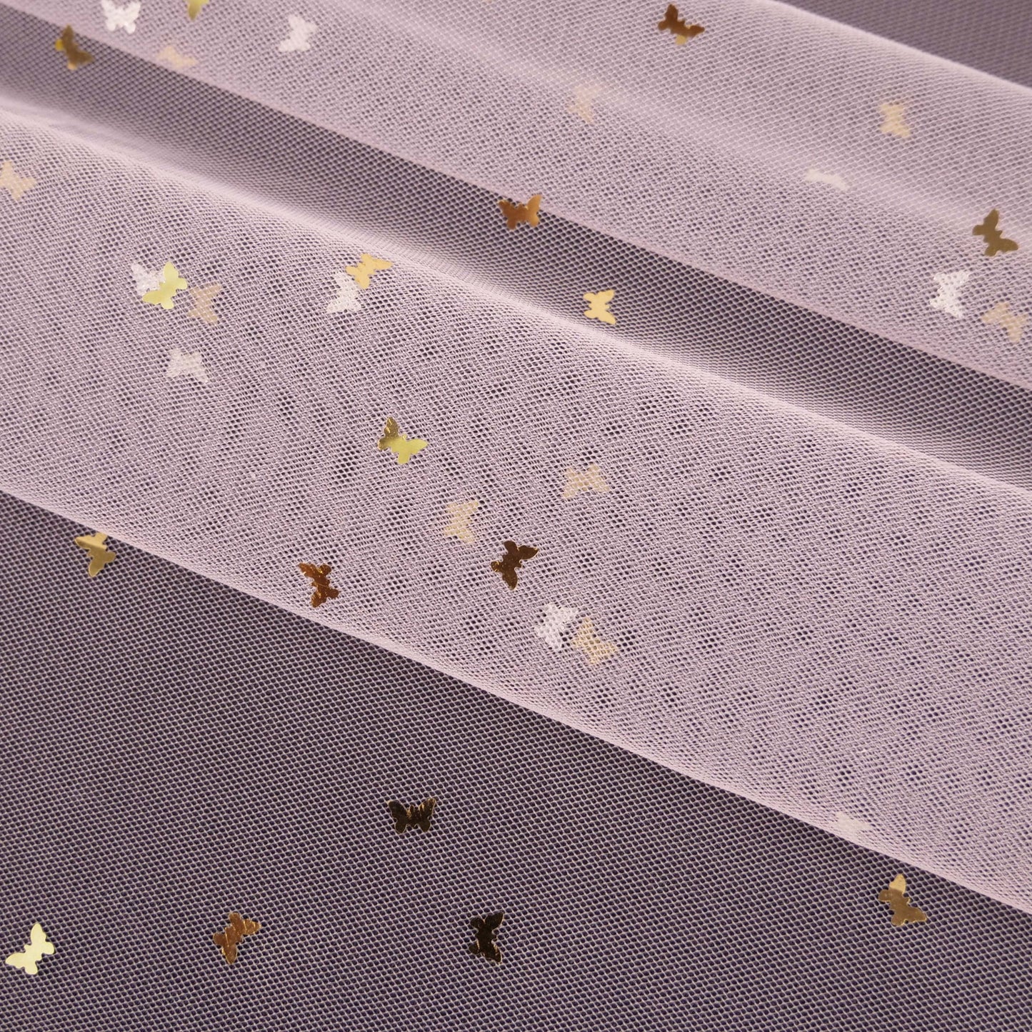 MICRO TUL LAMINADO MARIPOSAS LILA ORQUIDEA