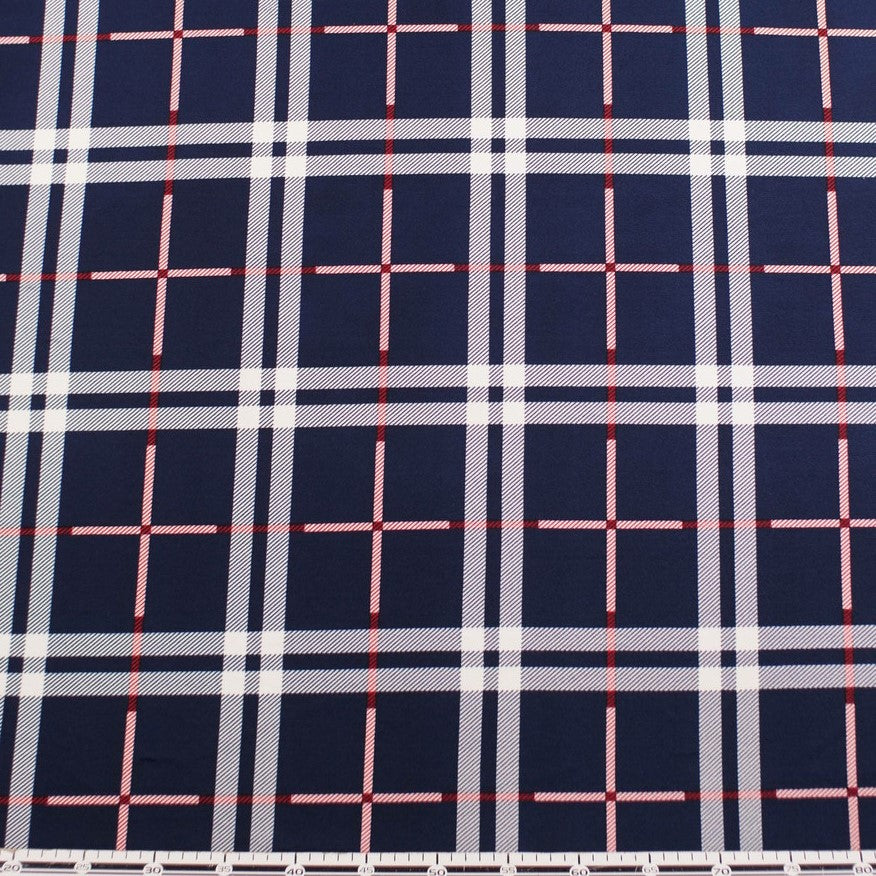 CREPE BOUCLE ESTAMPADO AZUL ECLIPSE TOTAL TARTAN CUADROS