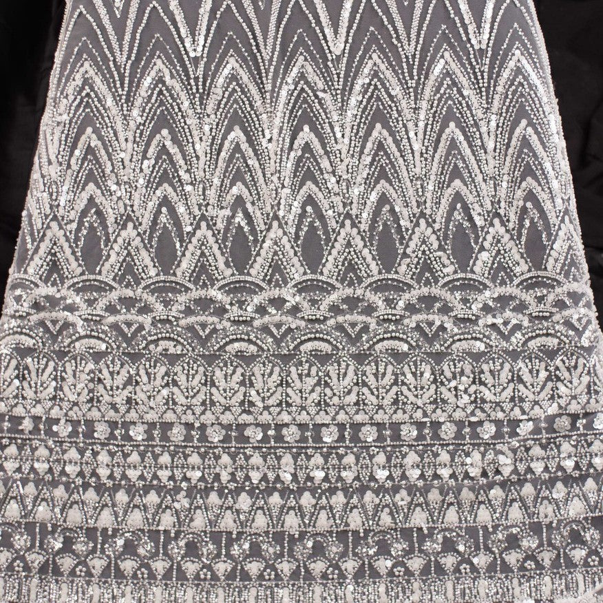 TUL PRADA BLANCO BRILLANTE GEOMETRICO