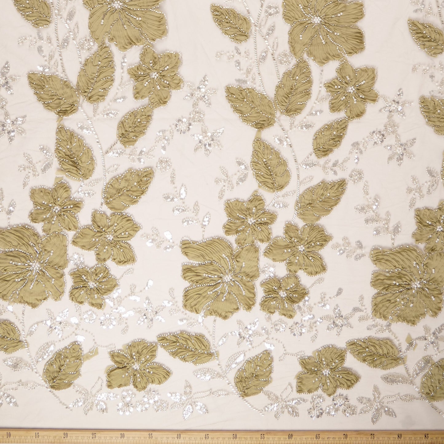 TUL FENDI VERDE SECO FLORAL 3D