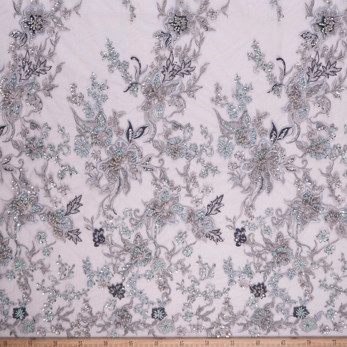 TUL FENDI GRIS MINIMAL CON FLORES