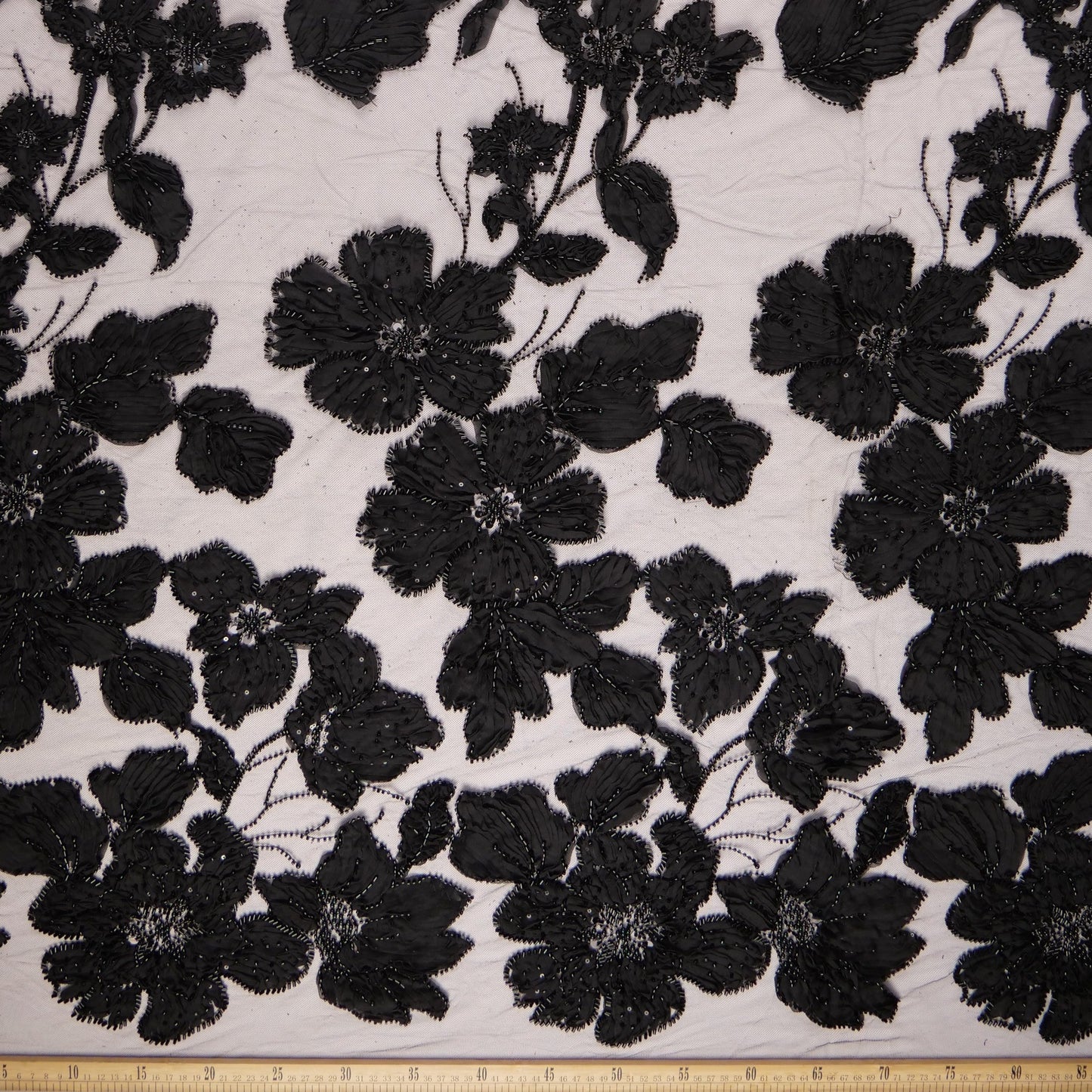 TUL FENDI NEGRO METEORITO COLLAGE FLORAL
