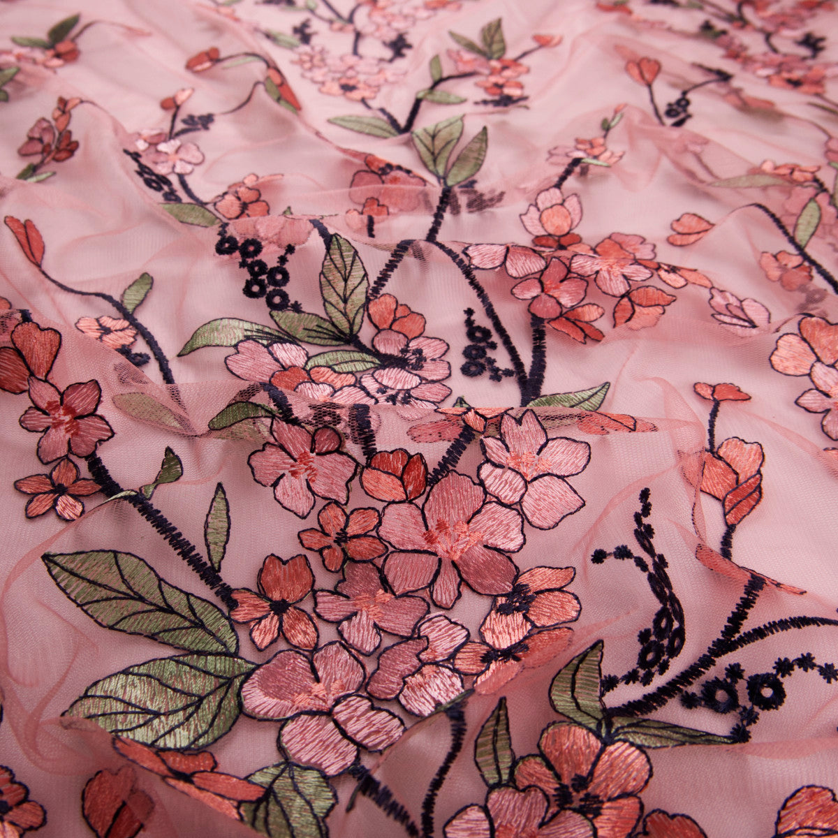 TUL LOLA ROSA FLOR MELOCOTON FLORES ROSADAS