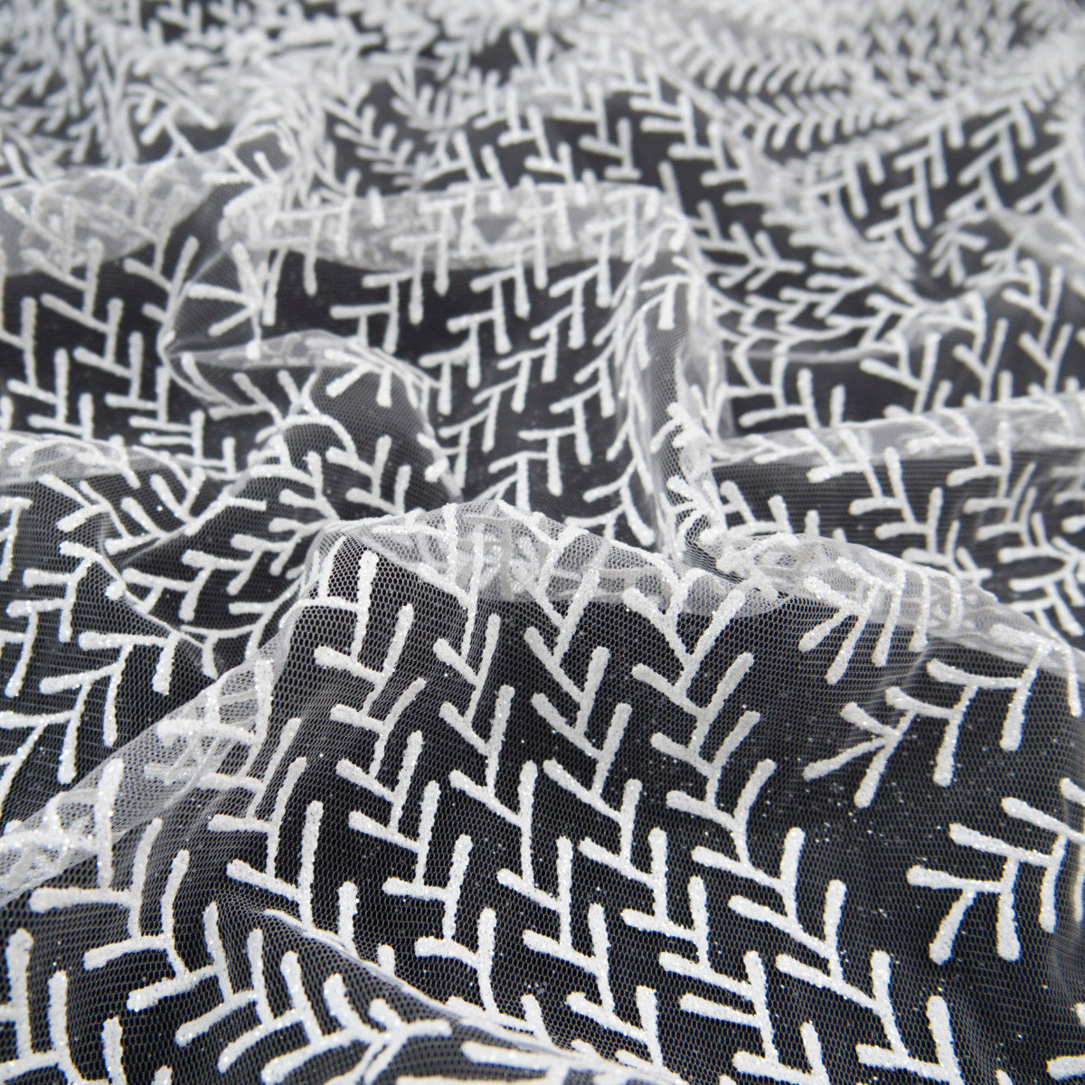 TUL LOLA BLANCO BRILLANTE HOJAS