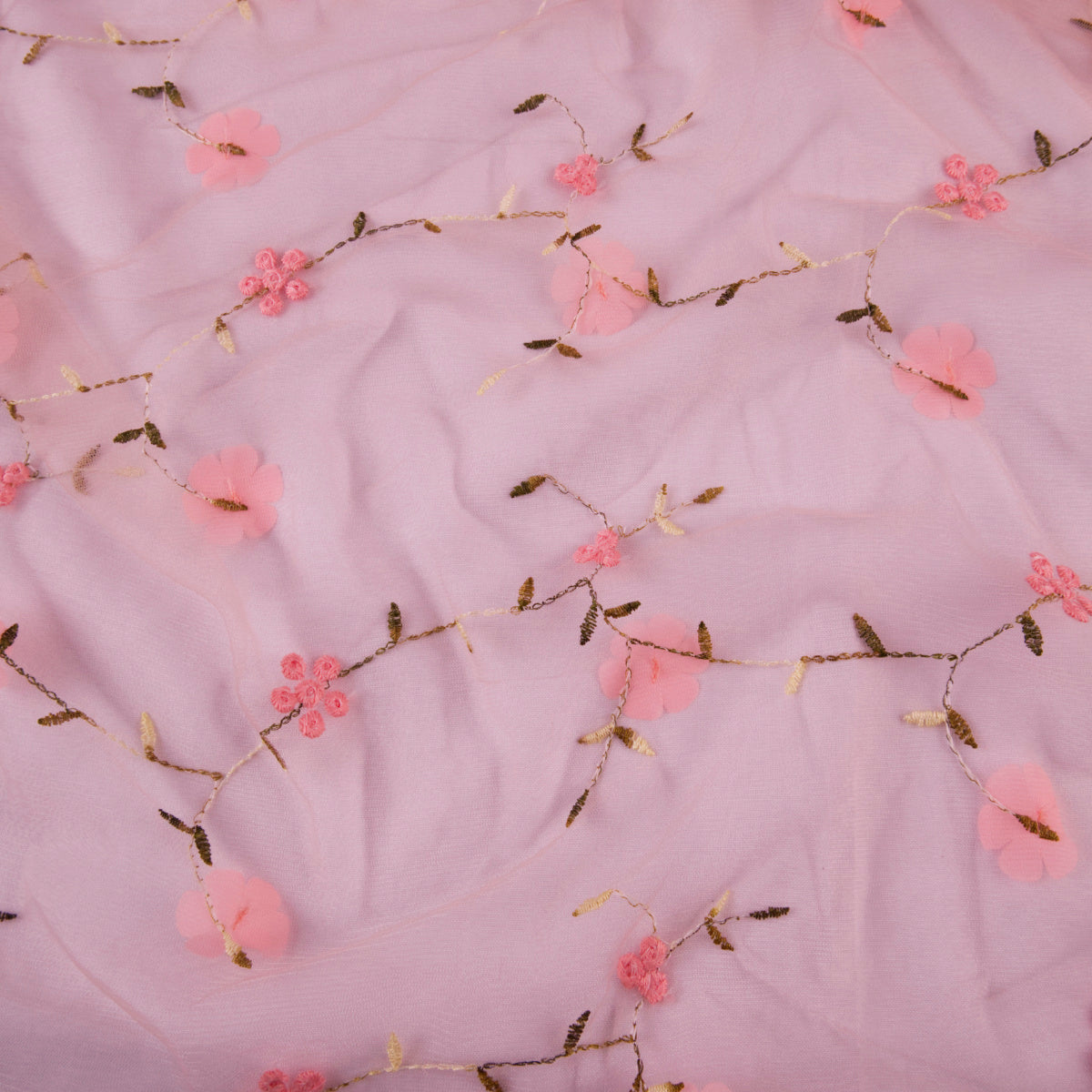 TUL LOLA ROSA FLORAL CON FLORES BORDADAS