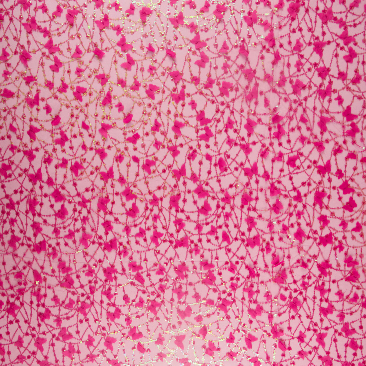 TUL LOLA MAGENTA FLOR CACTUS MARIPOSAS