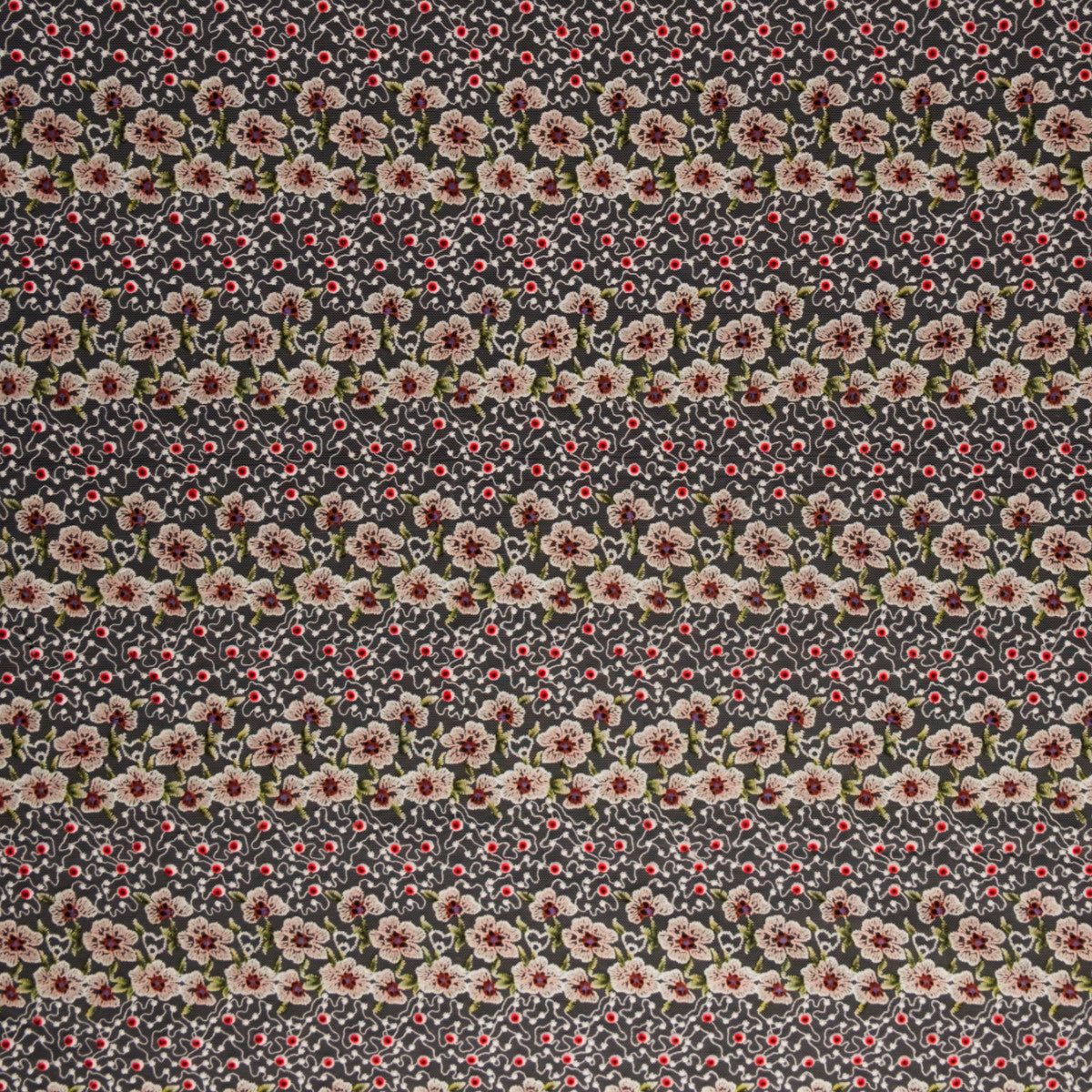 TUL LOLA BLANCO BRILLANTE CON FLORES PEQUEÑAS