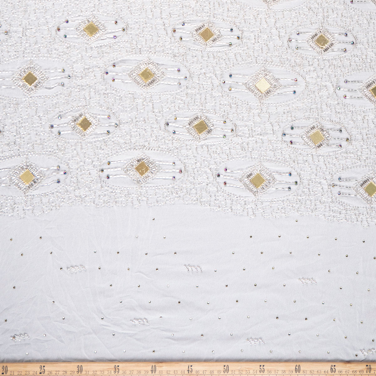 TUL PROENZA BLANCO BRILLANTE CON CRISTALES