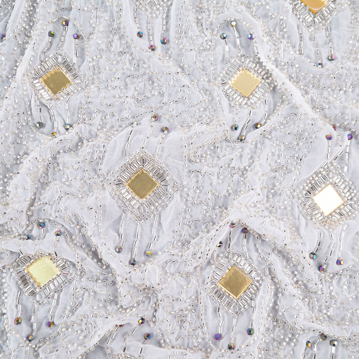TUL PROENZA BLANCO BRILLANTE CON CRISTALES