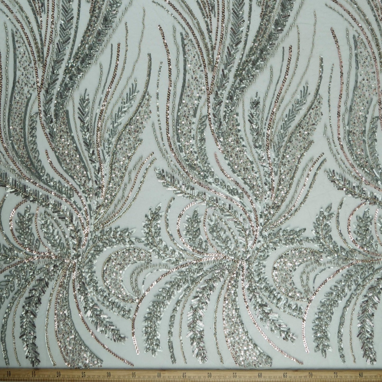 TUL GABBANA GRIS MILIEU CON HOJAS